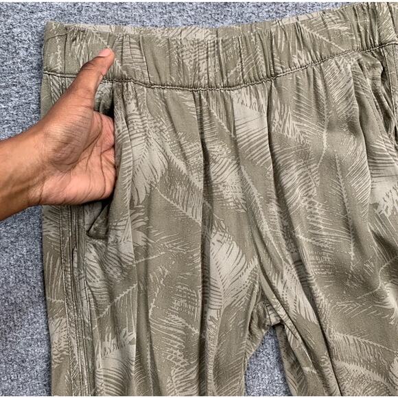 RVCA Pants Womens S Small Ivy Palm Leaf Elastic Waist Pockets Curve Open Hem - Picture 6 of 12